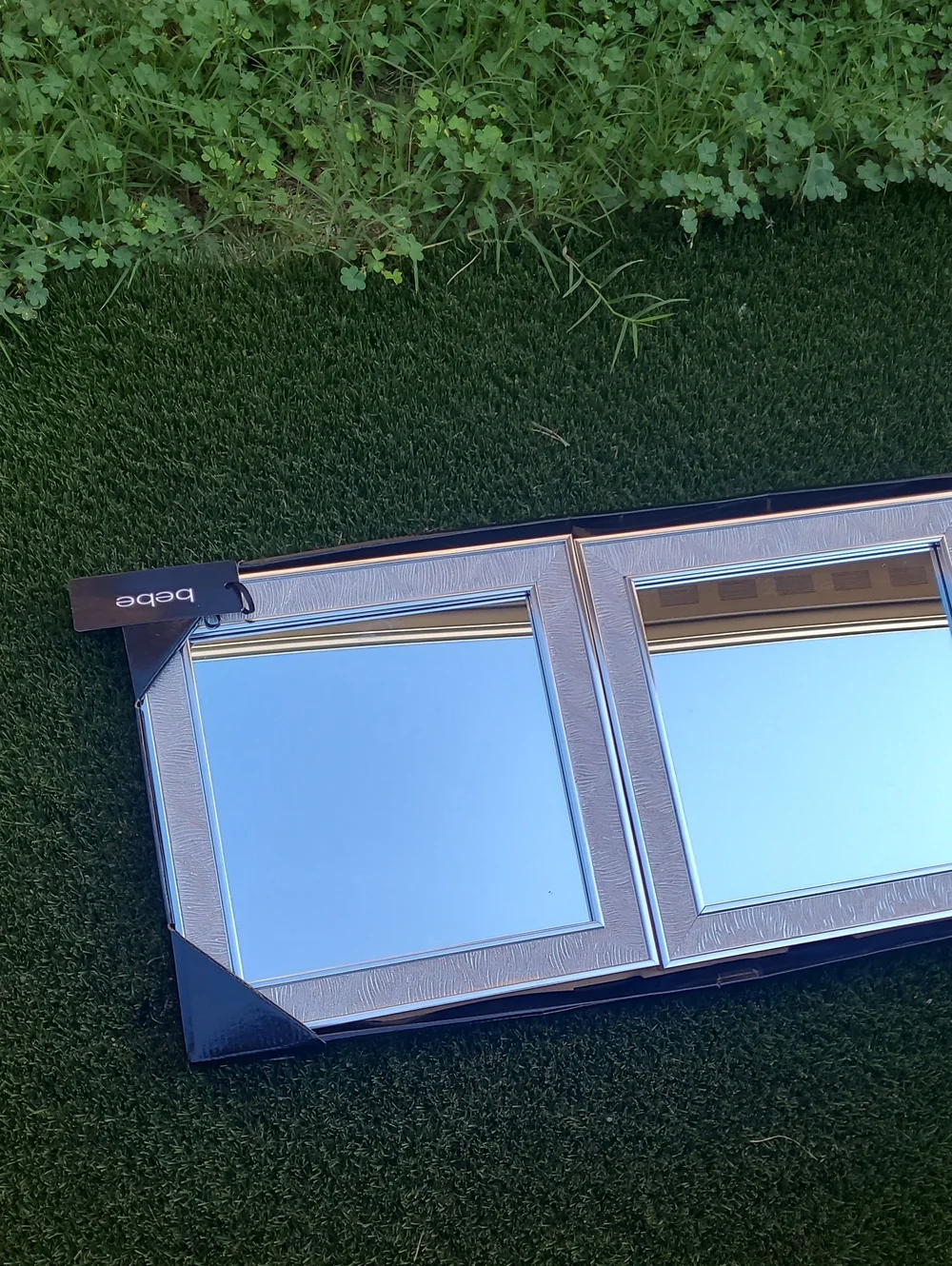 bebe Silver Framed Set of 3 Square Wall Mirrors